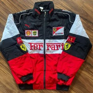 Ferrari Unisex Red and Black Racing Jacket - L